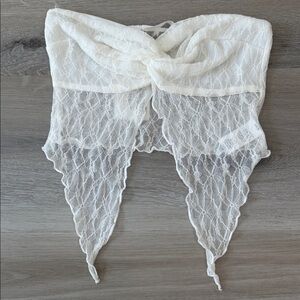 12th Tribe Ivory Lace Scarf Top
